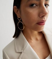 New Look Gold Double Circle Drop Earrings